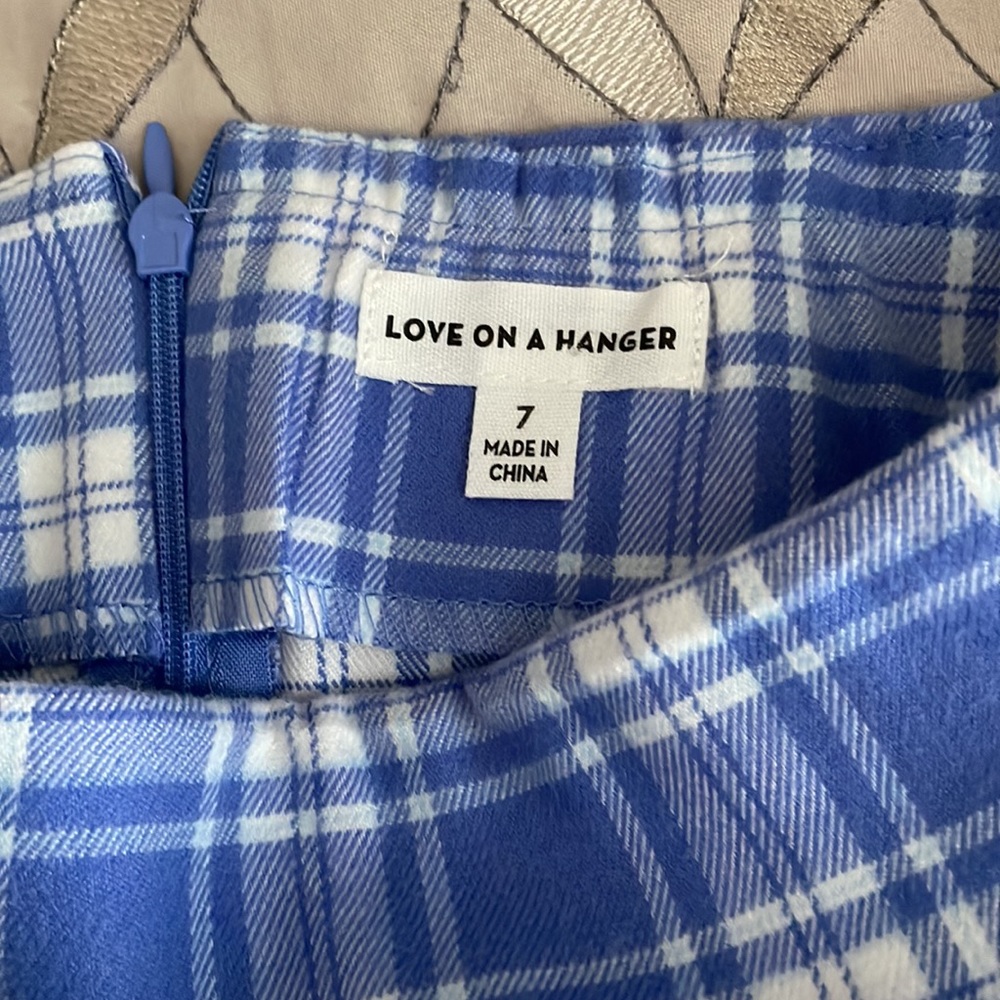 Blue & White Plaid Mini Skirt - Picture 3 of 6